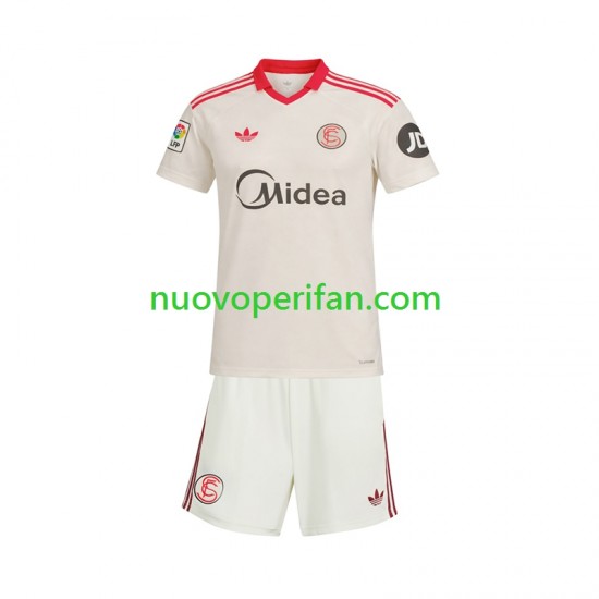 Maglie da Calcio Sevilla FC Retro Bambino Prima Tenuta 2025-2026 Maniche Corte