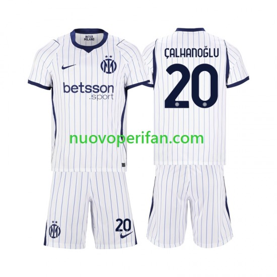 Maglie da Calcio Inter Milan Hakan Calhanoglu 20 Bambino Trasferta Tenuta 2026-2027 Maniche Corte