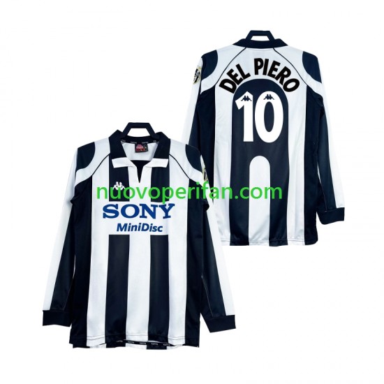 Maglie da Calcio Juventus DEL PIERO 10 1997 Retro Uomo Prima Tenuta 1998 Maniche Lunghe
