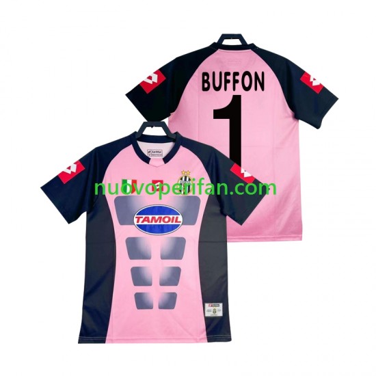 Maglie da Calcio Juventus Buffon 1 Portiere Retro Uomo Trasferta Tenuta 2002-2003 Maniche Corte
