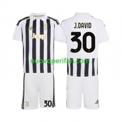 Maglie da Calcio Juventus Jonathan David 30 Bambino Prima Tenuta 2026-2027 Maniche Corte