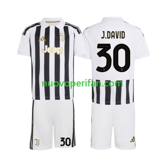 Maglie da Calcio Juventus Jonathan David 30 Bambino Prima Tenuta 2026-2027 Maniche Corte