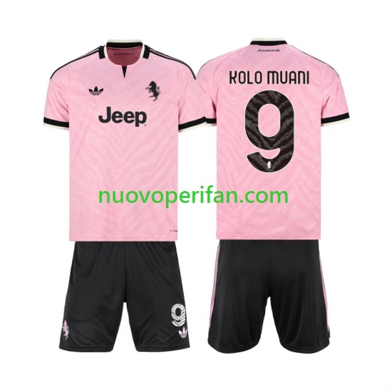 Maglie da Calcio Juventus Randal Kolo Muani 9 Bambino Trasferta Tenuta 2026-2027 Maniche Corte