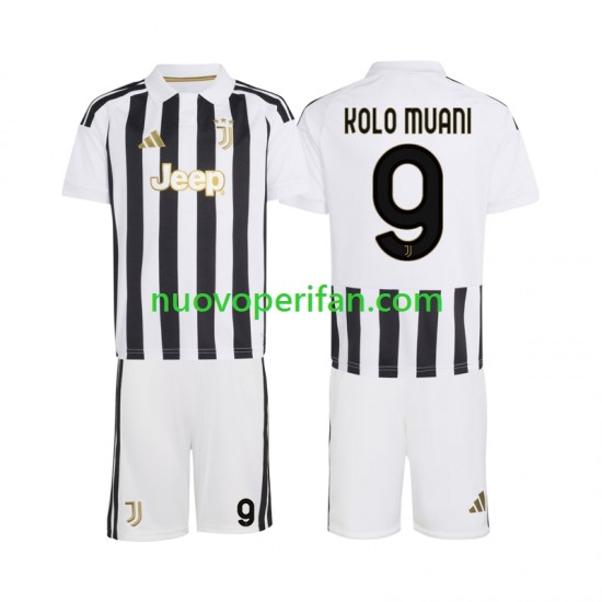 Maglie da Calcio Juventus Randal Kolo Muani 9 Bambino Prima Tenuta 2026-2027 Maniche Corte
