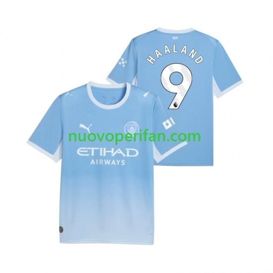 Maglie da Calcio Manchester City Erling Haaland 9 Uomo Prima Tenuta 2026-2027 Maniche Corte