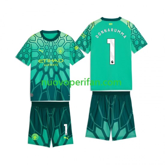 Maglie da Calcio Manchester City Gianluigi Donnarumma 1 Portiere Bambino Prima Tenuta 2026-2027 Maniche Corte