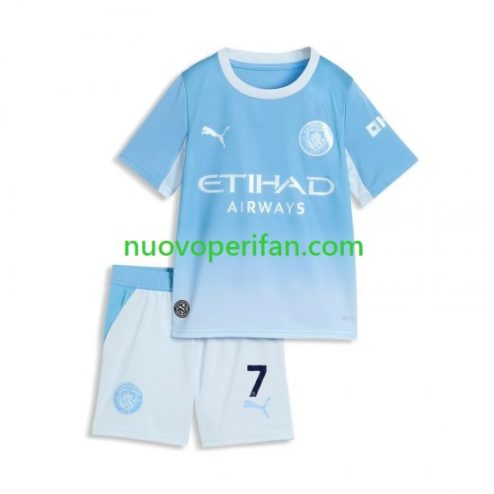 Maglie da Calcio Manchester City Omar Marmoush 7 Bambino Prima Tenuta 2026-2027 Maniche Corte