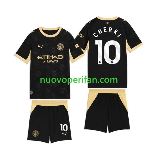 Maglie da Calcio Manchester City Rayan Cherki 10 Bambino Trasferta Tenuta 2026-2027 Maniche Corte
