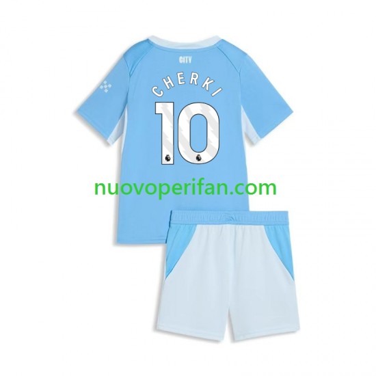 Maglie da Calcio Manchester City Rayan Cherki 10 Bambino Prima Tenuta 2026-2027 Maniche Corte