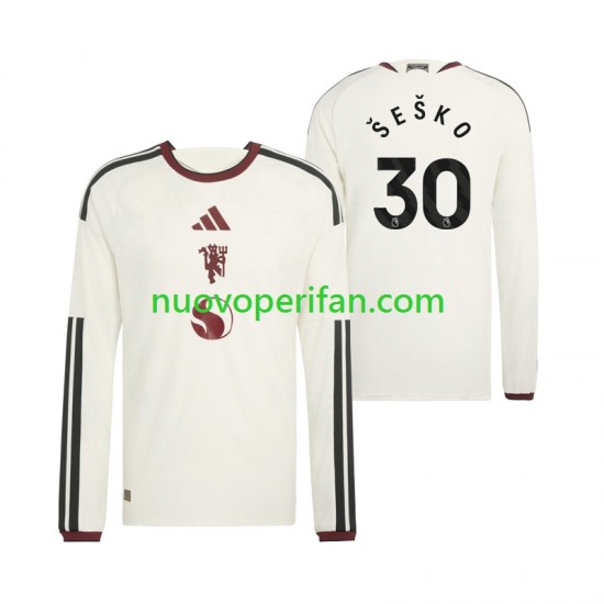 Maglie da Calcio Manchester United Benjamin Sesko 30 Uomo Alternativa Tenuta 2026-2027 Maniche Lunghe
