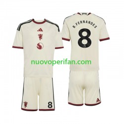 Maglie da Calcio Manchester United Bruno Fernandes 8 Bambino Alternativa Tenuta 2026-2027 Maniche Corte