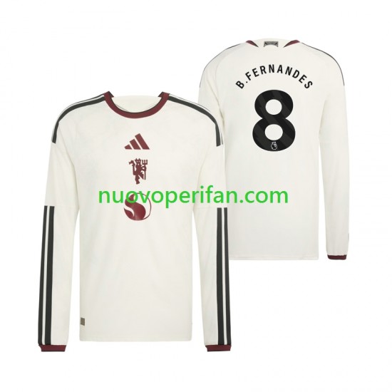 Maglie da Calcio Manchester United Bruno Fernandes 8 Uomo Alternativa Tenuta 2026-2027 Maniche Lunghe