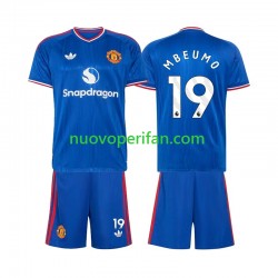 Maglie da Calcio Manchester United Bryan Mbeumo 19 Bambino Trasferta Tenuta 2026-2027 Maniche Corte