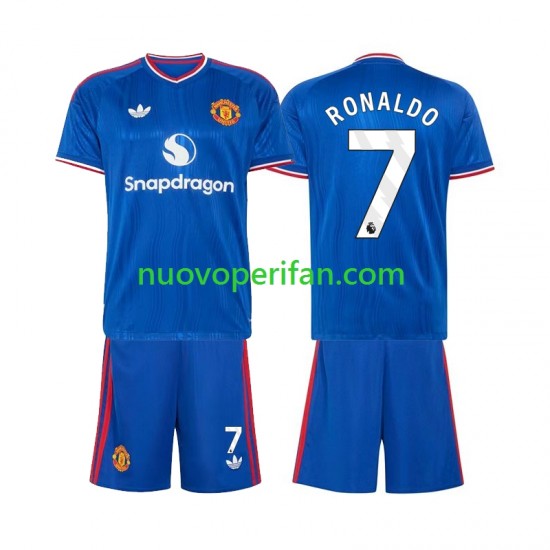 Maglie da Calcio Manchester United Cristiano Ronaldo 7 Bambino Trasferta Tenuta 2026-2027 Maniche Corte