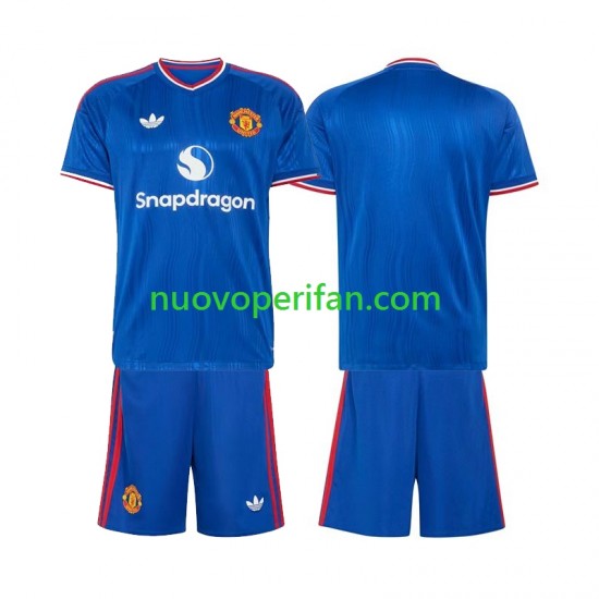 Maglie da Calcio Manchester United Bambino Trasferta Tenuta 2026-2027 Maniche Corte