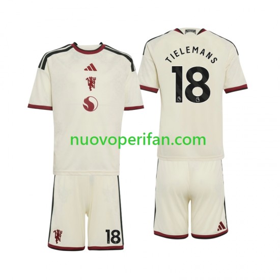 Maglie da Calcio Manchester United Youri Tielemans 18 Bambino Alternativa Tenuta 2026-2027 Maniche Corte