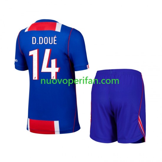 Maglie da Calcio Paris Saint-Germain Desire Doue 14 Bambino Prima Tenuta 2026-2027 Maniche Corte