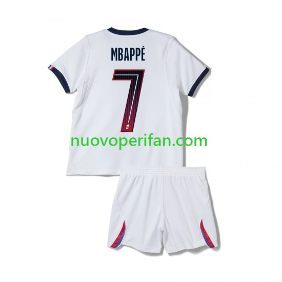 Maglie da Calcio Paris Saint-Germain Mbappé Kylian 7 Bambino Trasferta Tenuta 2026-2027 Maniche Corte