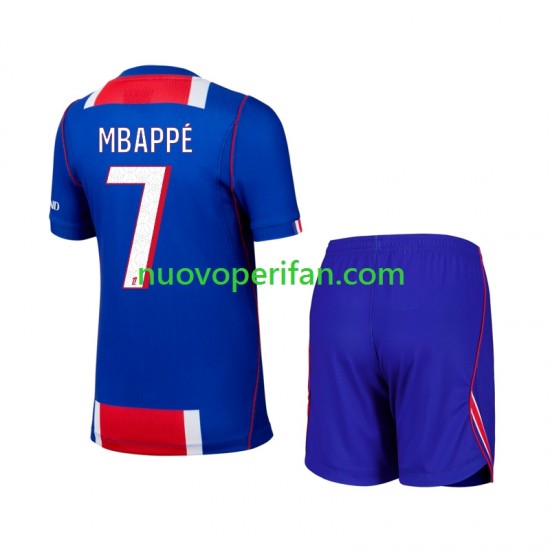 Maglie da Calcio Paris Saint-Germain Mbappé Kylian 7 Bambino Prima Tenuta 2026-2027 Maniche Corte