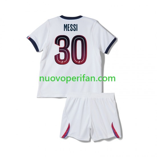 Maglie da Calcio Paris Saint-Germain Lionel Messi 30 Bambino Trasferta Tenuta 2026-2027 Maniche Corte