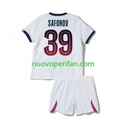 Maglie da Calcio Paris Saint-Germain Matvey Safonov 39 Bambino Trasferta Tenuta 2026-2027 Maniche Corte