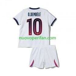 Maglie da Calcio Paris Saint-Germain Ousmane Dembele 10 Bambino Trasferta Tenuta 2026-2027 Maniche Corte