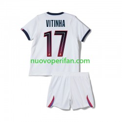 Maglie da Calcio Paris Saint-Germain Vitinha 17 Bambino Trasferta Tenuta 2026-2027 Maniche Corte
