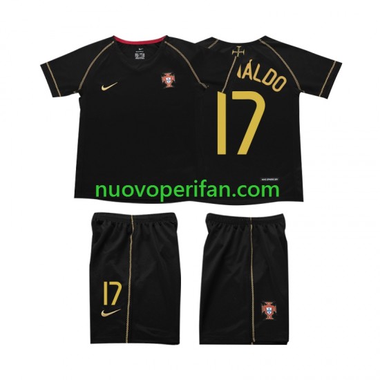 Maglie da Calcio Portogallo Cristiano Ronaldo 17 Retro Bambino Trasferta Tenuta 2006 Maniche Corte