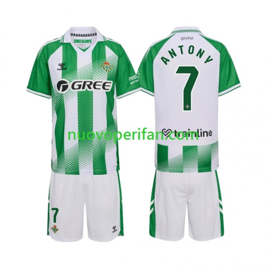 Maglie da Calcio Real Betis Anthoy 7 Bambino Prima Tenuta 2026-2027 Maniche Corte