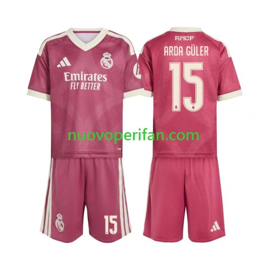 Maglie da Calcio Real Madrid Arda Guler 15 Bambino Alternativa Tenuta 2026-2027 Maniche Corte