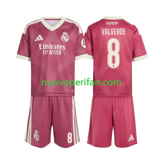 Maglie da Calcio Real Madrid Federico Valverde 8 Bambino Alternativa Tenuta 2026-2027 Maniche Corte