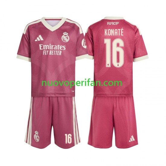 Maglie da Calcio Real Madrid Ibrahima Konate 16 Bambino Alternativa Tenuta 2026-2027 Maniche Corte