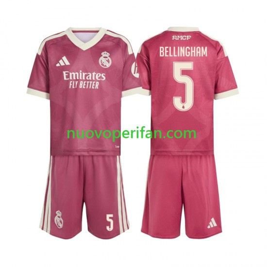 Maglie da Calcio Real Madrid Jude Bellingham 5 Bambino Alternativa Tenuta 2026-2027 Maniche Corte