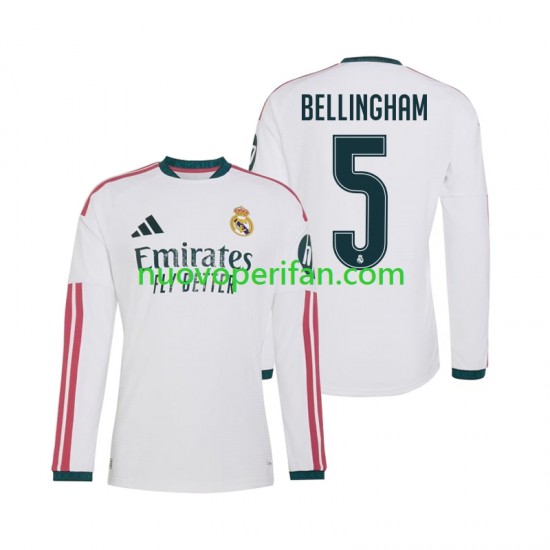 Maglie da Calcio Real Madrid Jude Bellingham 5 Uomo Prima Tenuta 2026-2027 Maniche Lunghe