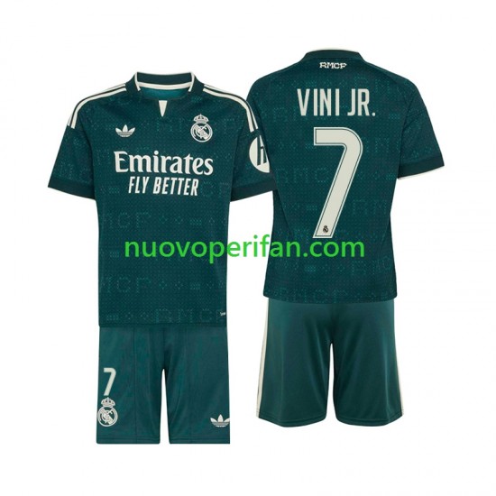 Maglie da Calcio Real Madrid Vinicius Junior 7 Bambino Trasferta Tenuta 2026-2027 Maniche Corte