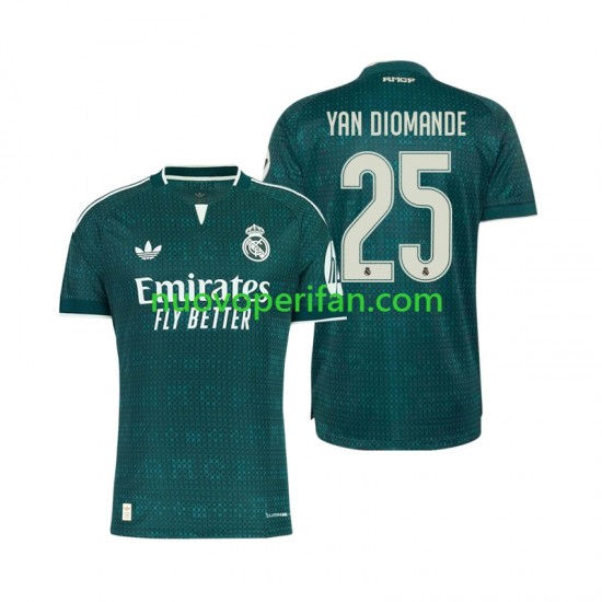 Maglie da Calcio Real Madrid Yan Diomande 25 Uomo Trasferta Tenuta 2026-2027 Maniche Corte