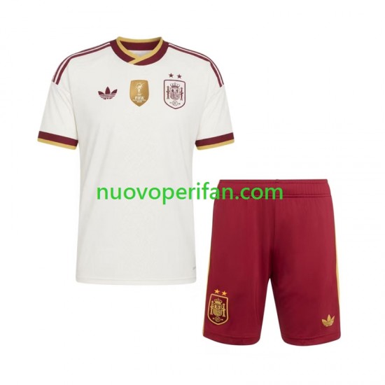 Maglie da Calcio Spagna 2-star Bambino Trasferta Tenuta 2026-2027 Maniche Corte