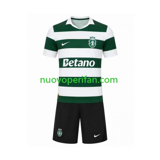 Maglie da Calcio Sporting CP Bambino Prima Tenuta 2026-2027 Maniche Corte