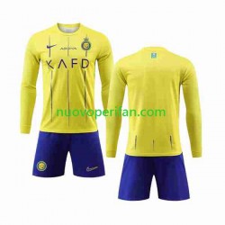 Maglie da Calcio Al-Nassr Bambino Prima Tenuta 2023-2024 Maniche Lunghe