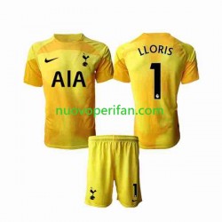 Maglie da Calcio Tottenham Hotspur Hugo Lloris 1 Portiere Bambino Prima Tenuta 2022-2023 Maniche Corte