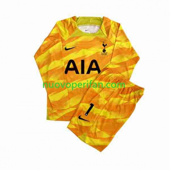 Maglie da Calcio Tottenham Hotspur Hugo Orangecolor Portiere Bambino Trasferta Tenuta 2023-2024 Maniche Lunghe