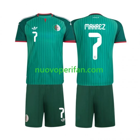 Maglie da Calcio Algeria Riyad Mahrez 7 Bambino Trasferta Tenuta 2026 Maniche Corte