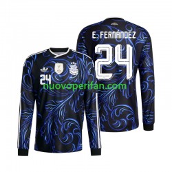 Maglie da Calcio Argentina Enzo Fernandez 24 Uomo Trasferta Tenuta Mondiali 2026 Maniche Lunghe