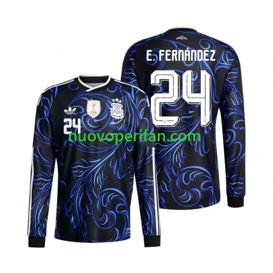 Maglie da Calcio Argentina Enzo Fernandez 24 Uomo Trasferta Tenuta Mondiali 2026 Maniche Lunghe