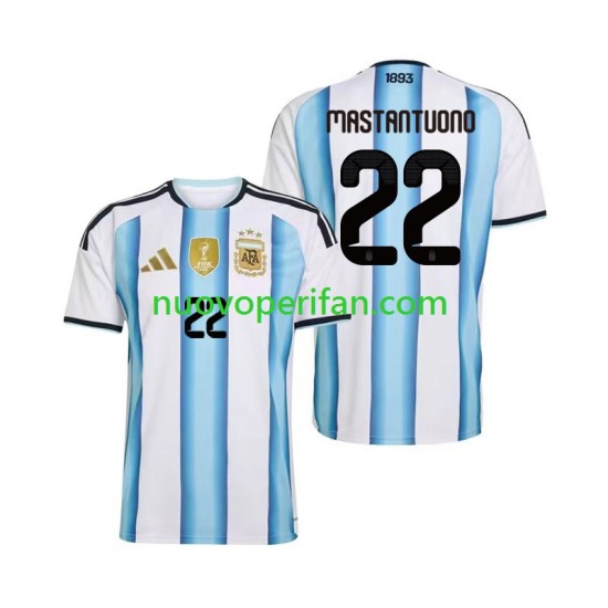 Maglie da Calcio Argentina Franco Mastantuono 22 Uomo Prima Tenuta Mondiali 2026 Maniche Corte