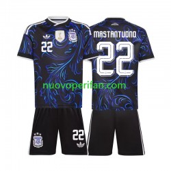 Maglie da Calcio Argentina Franco Mastantuono 22 Bambino Trasferta Tenuta Mondiali 2026 Maniche Corte