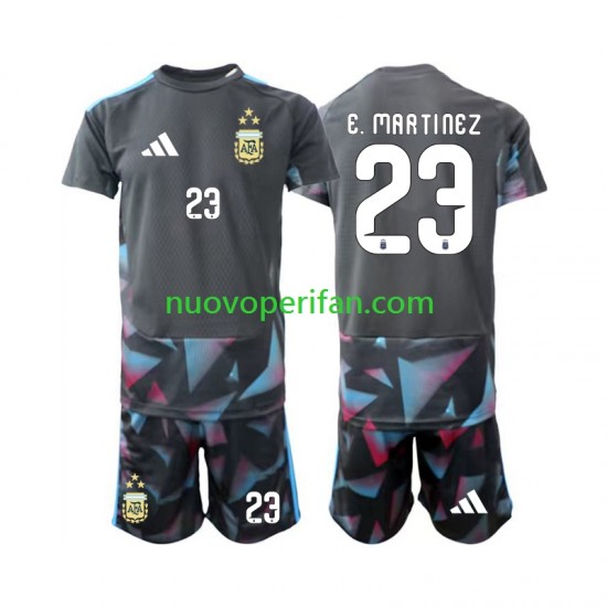 Maglie da Calcio Argentina Emiliano Martinez 23 Portiere Bambino Prima Tenuta Mondiali 2026 Maniche Corte