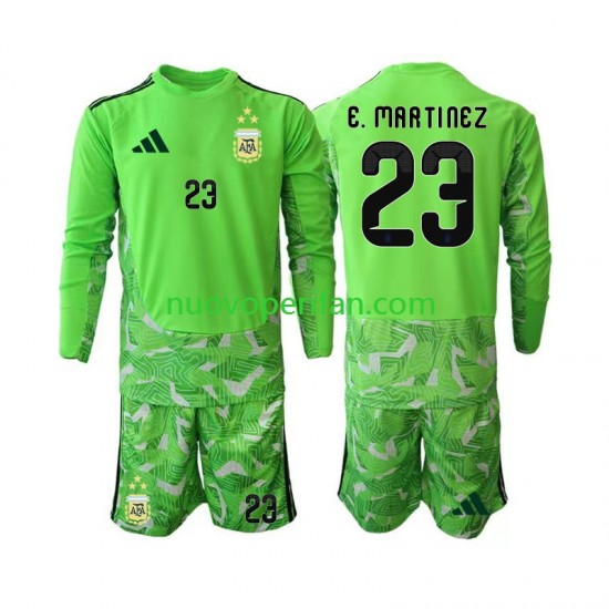 Maglie da Calcio Argentina Emiliano Martinez 23 Portiere Bambino Alternativa Tenuta Mondiali 2026 Maniche Lunghe