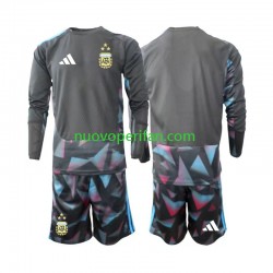 Maglie da Calcio Argentina Portiere Bambino Prima Tenuta Mondiali 2026 Maniche Lunghe