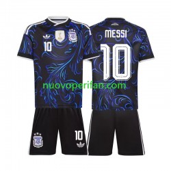 Maglie da Calcio Argentina Lionel Messi 10 Bambino Trasferta Tenuta Mondiali 2026 Maniche Corte